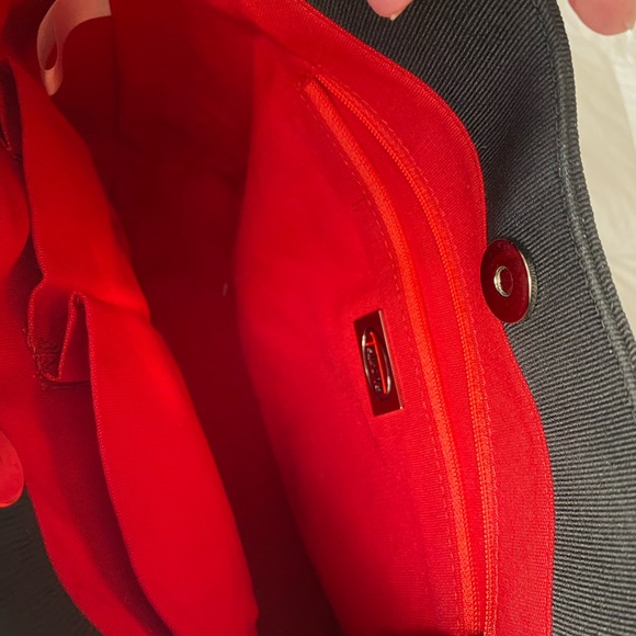 Talbots treated grosgrain ribbon purse. Red interior w/6” drop handle. Like new - Picture 5 of 5